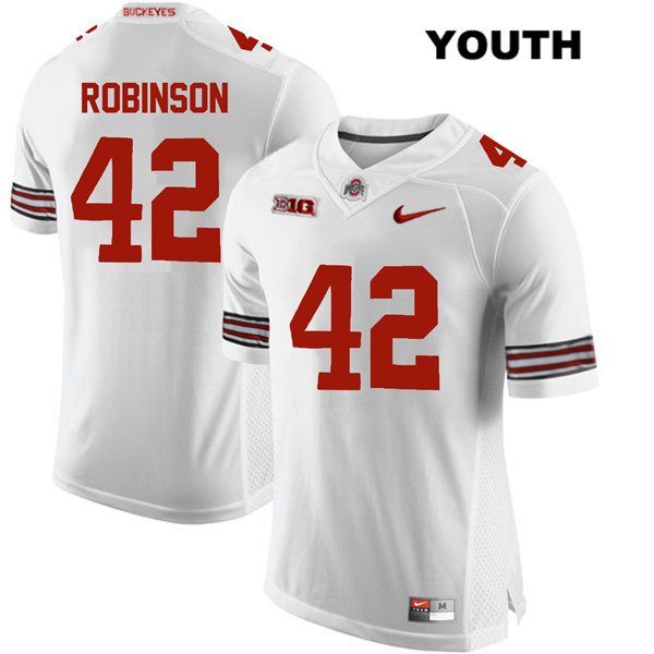 Ohio State Buckeyes Youth Bradley Robinson #42 White Authentic Nike College NCAA Stitched Football Jersey XG19H07ME